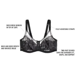 Wacoal Retro Chic Full Figure Underwire Bra -Her Room US wacoal wac001 855186 cs6